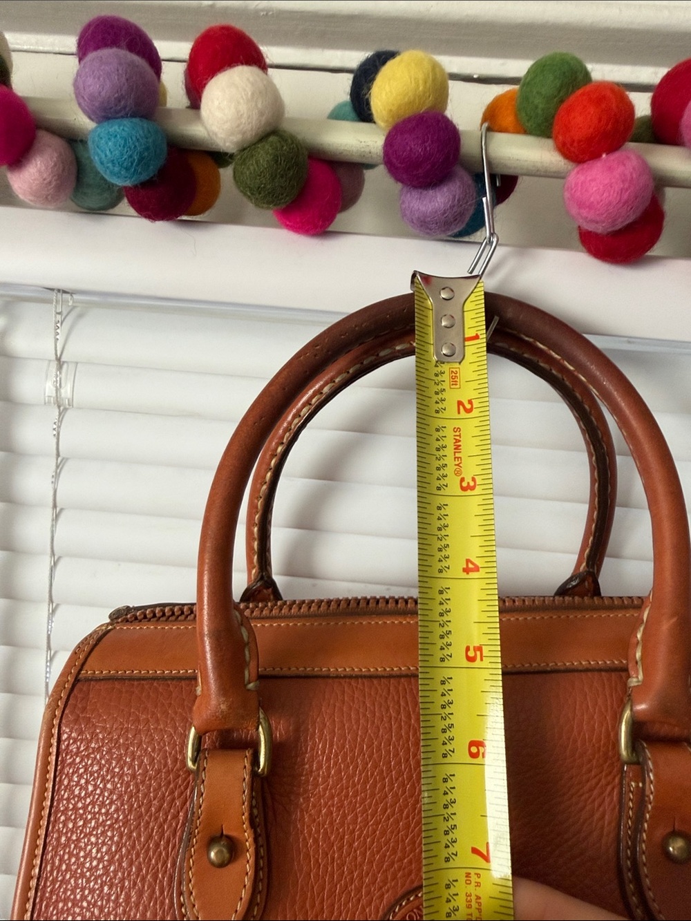 Dooney & Bourke Vintage Pebbled Leather Satchel - Tan Brown - Picture 8 of 16
